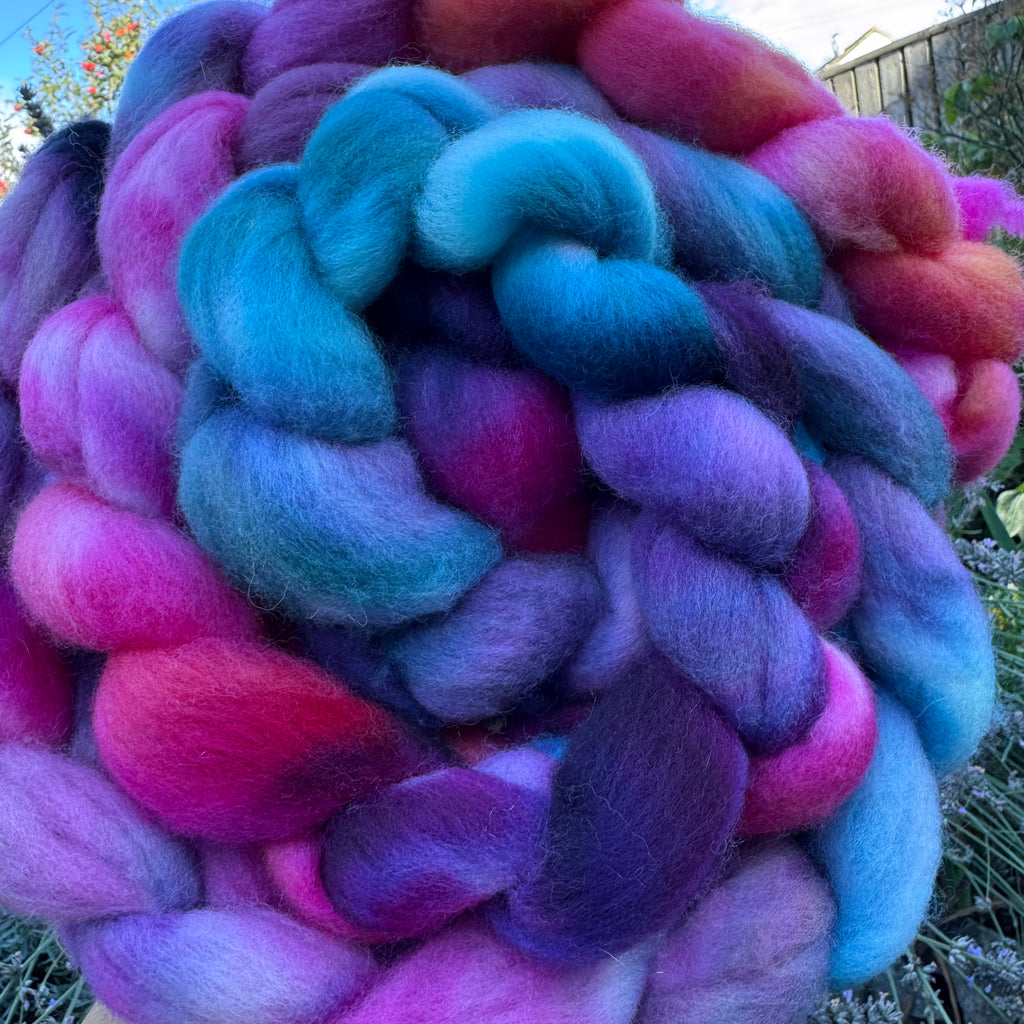 Single Batch 421 on Cormo  - Hand Dyed 100% Cormo Wool Top in a Spinners Braid