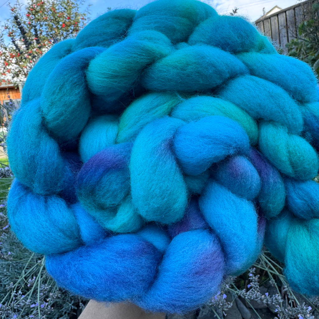 Single Batch 420 on Cormo  - Hand Dyed 100% Cormo Wool Top in a Spinners Braid
