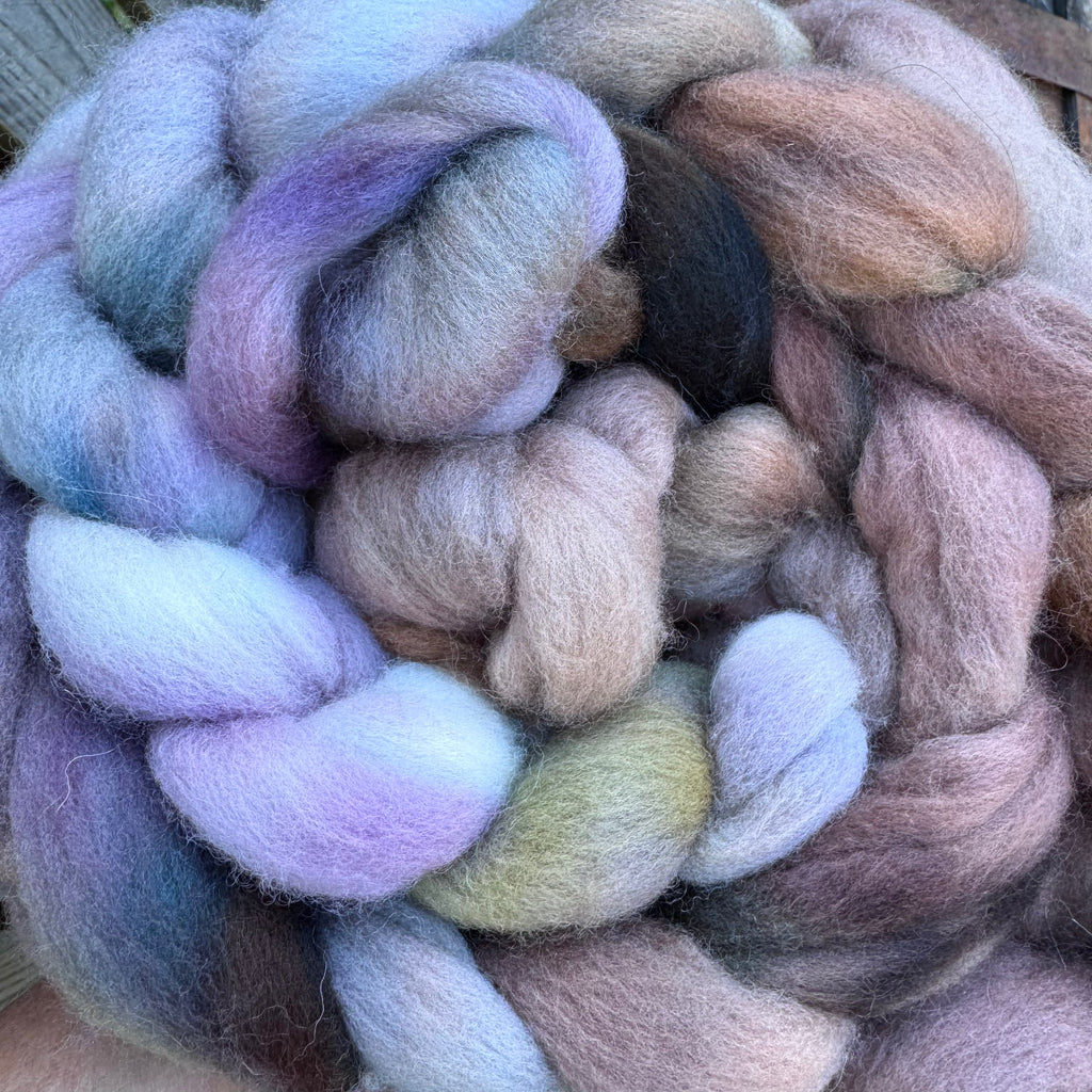 Single Batch 418 on Cormo  - Hand Dyed 100% Cormo Wool Top in a Spinners Braid