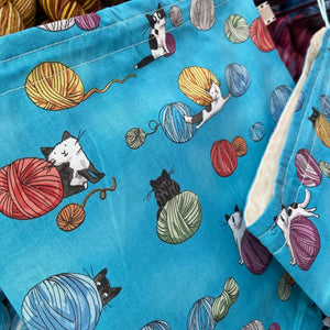 Cats and Yarn Knitting Project Bag