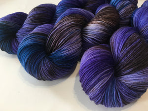 100g merino and nylon purple indie dyed yarn for knitting and crochet