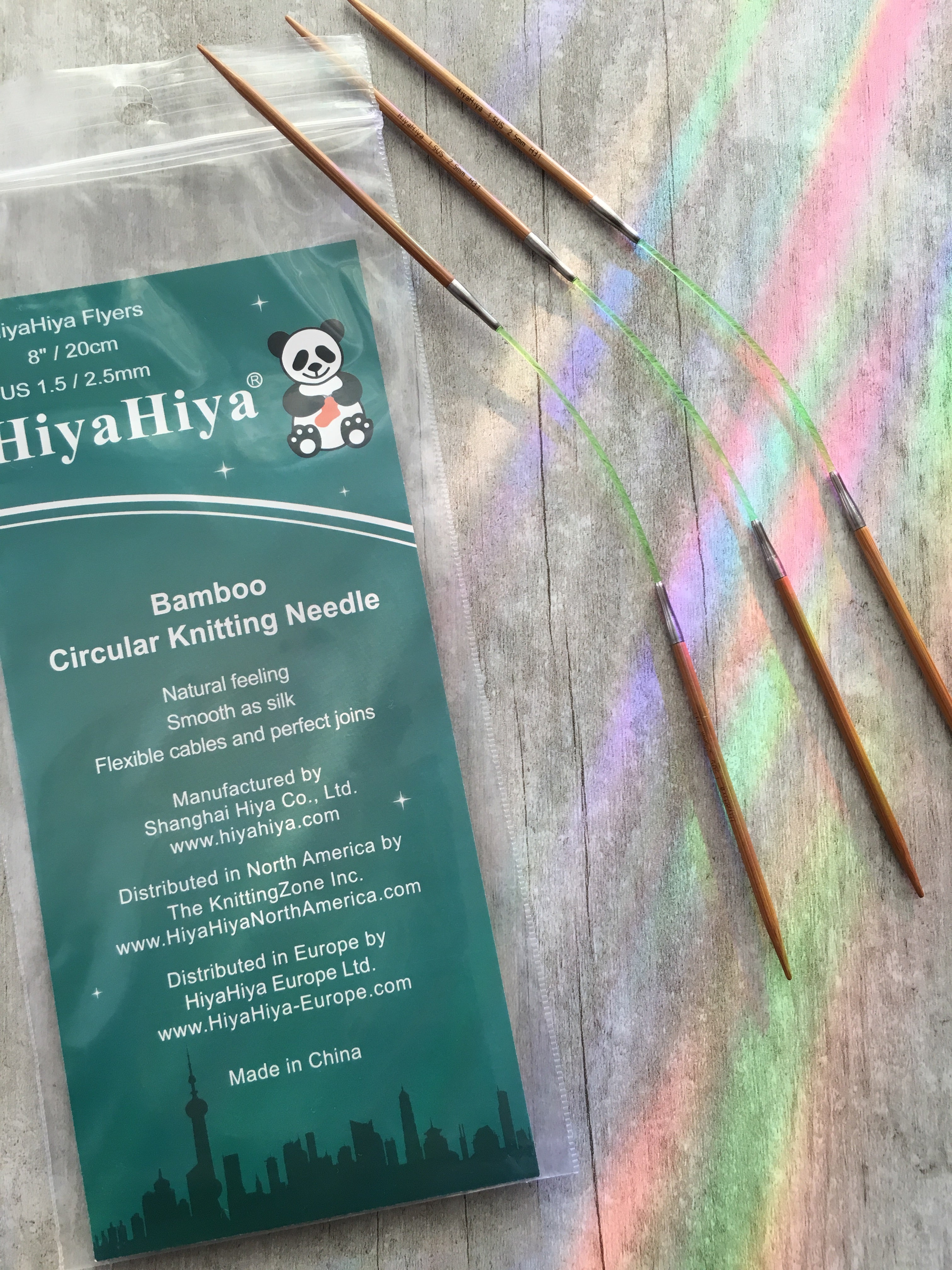 HiyaHiya 8" / 20cm Bamboo Flyer Set  - Flexible Double Pointed Knitting Needles