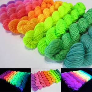 uv reactive rainbow mini skeing in neon bright colours