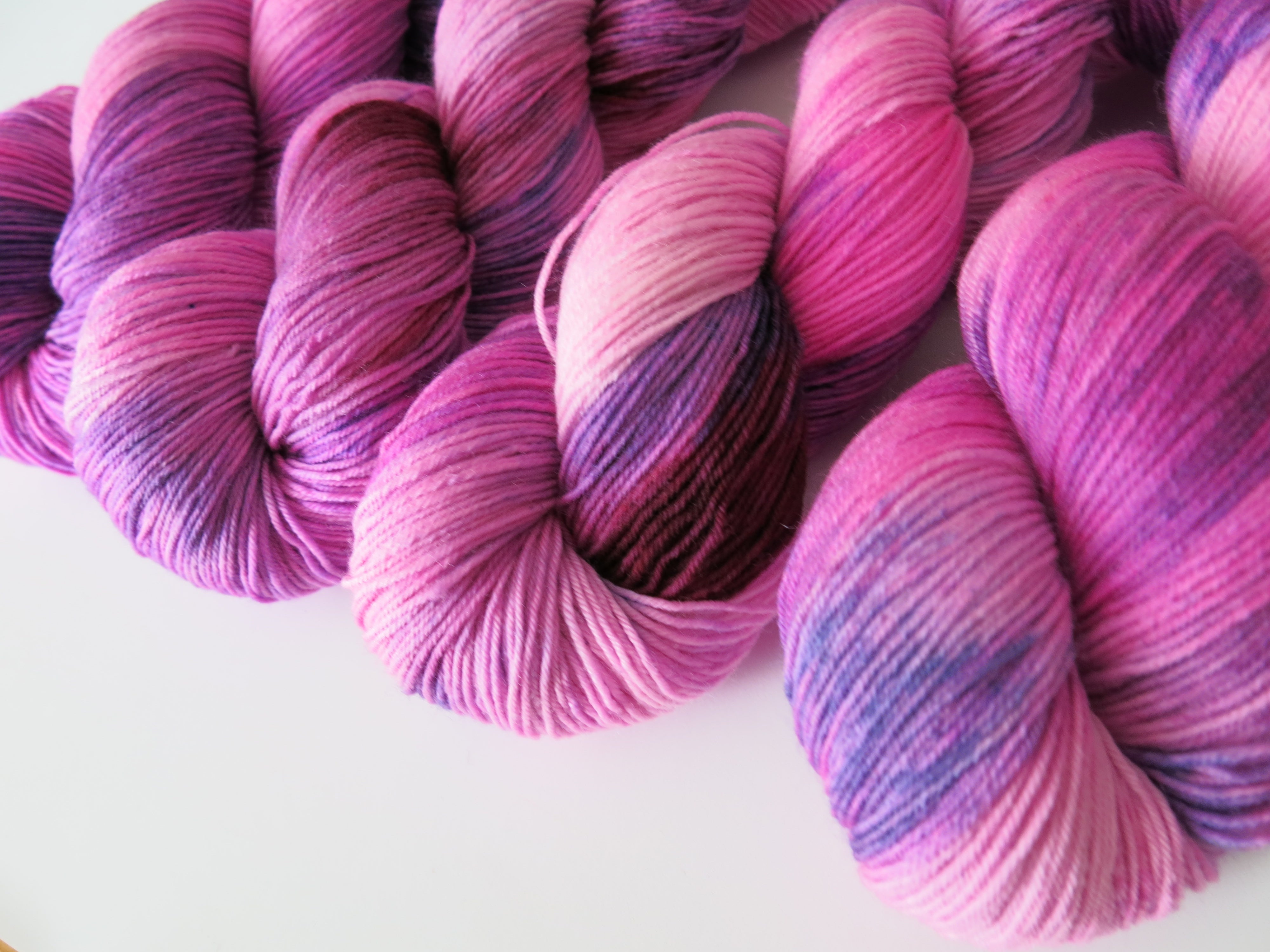 bright pink sock yarn by indie dyer my mama knits 