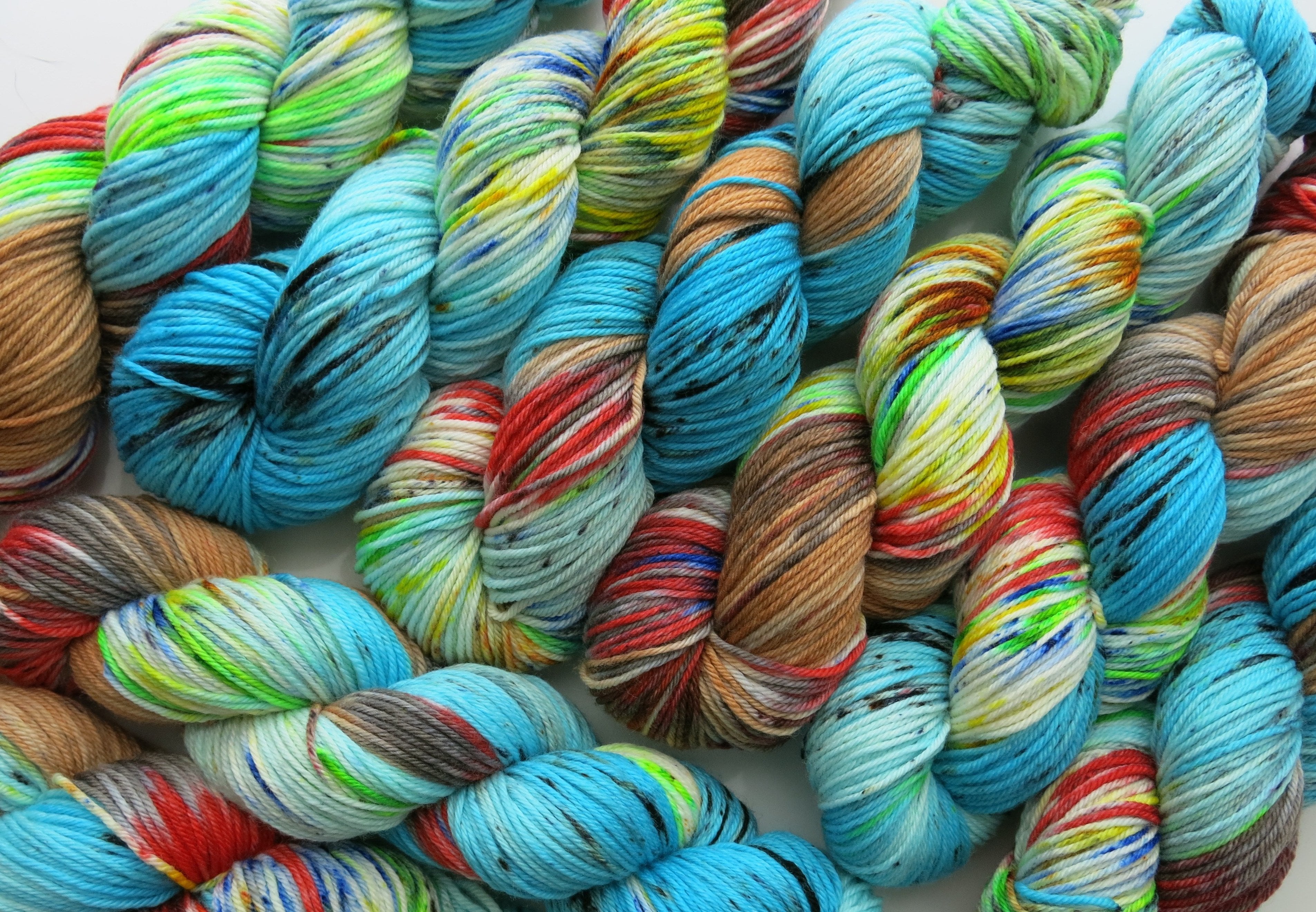 hand dyed superwash merino with nylon DK yarn skeins