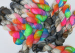 hand dyed rainbow yarn for black lights