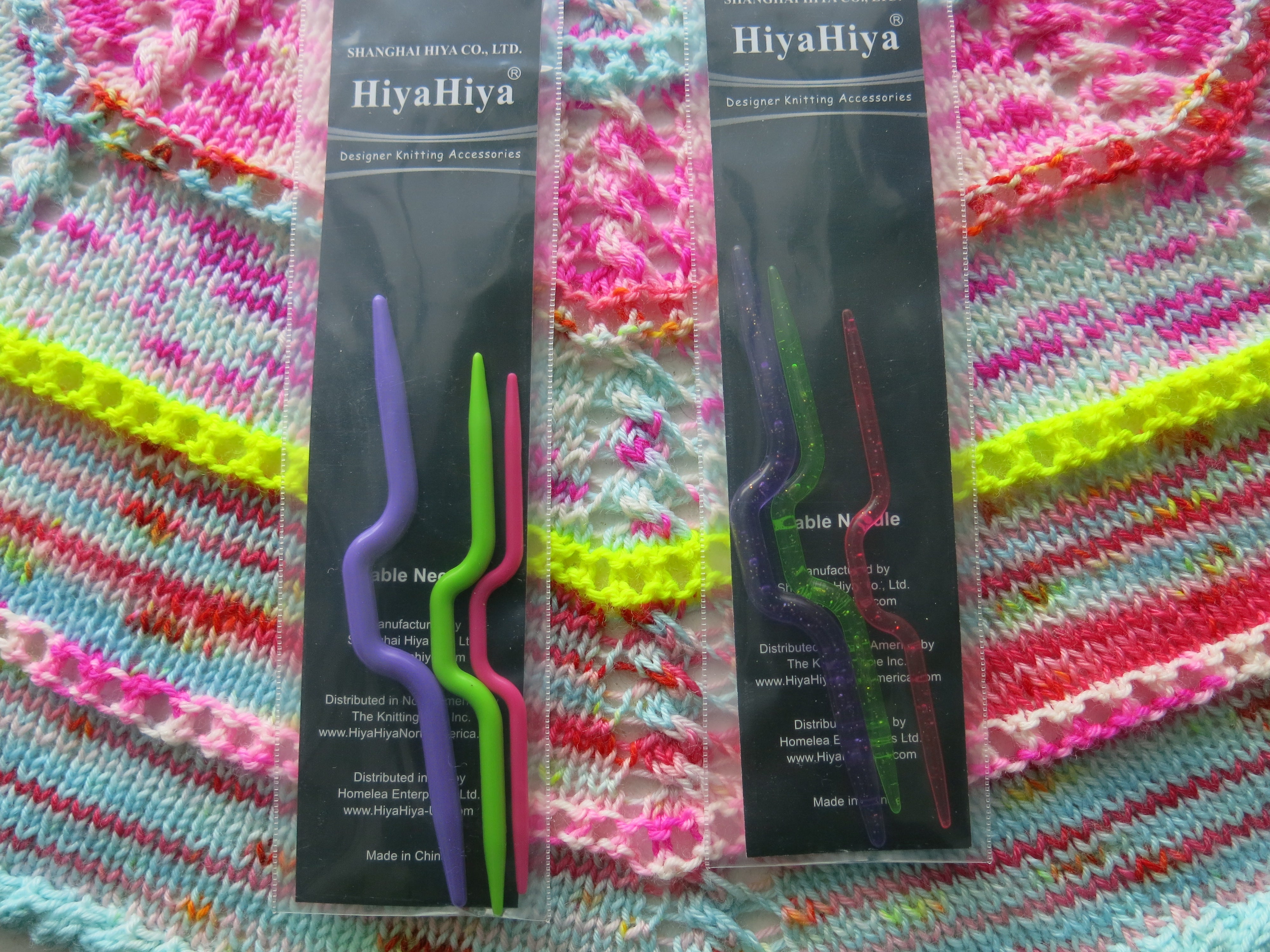 hiyahiya solid and glitter cable needles for knitting 