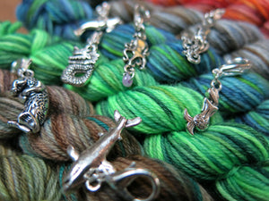 ocean stitch markers for knitting and crochet zipper pulls