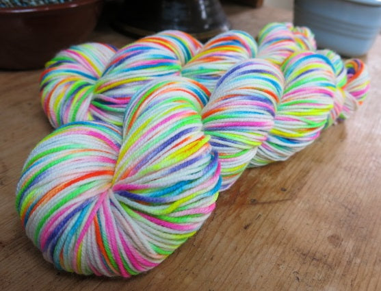 patsy dk hand dyed with neon uv reactive colours