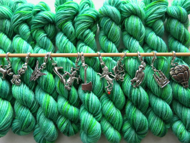 wizard of oz knitting stitch marker set on lobster clasps