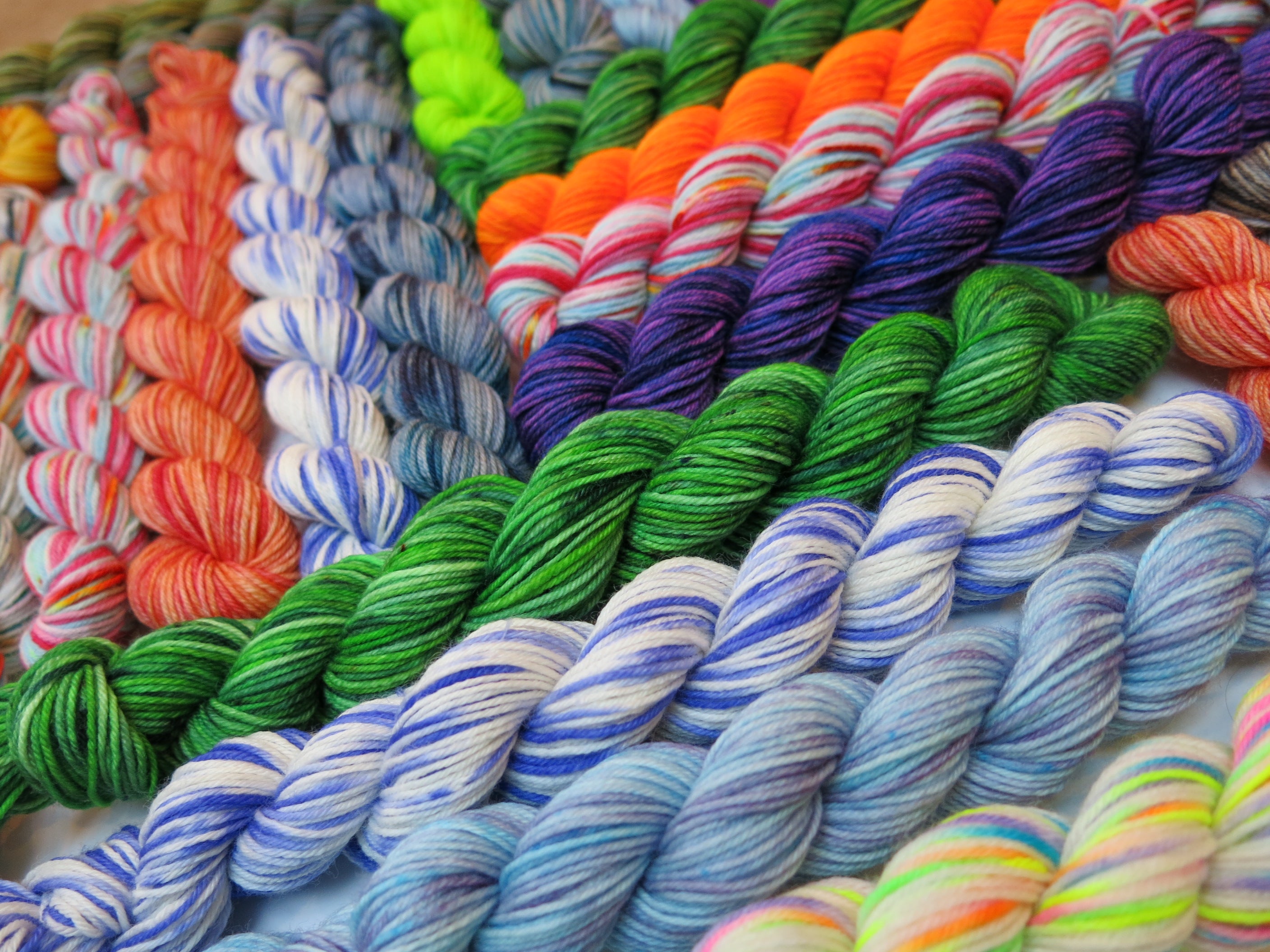 indie dyed 20g sock yarn mini skeins