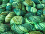 hand dyed uv green merino sock yarn