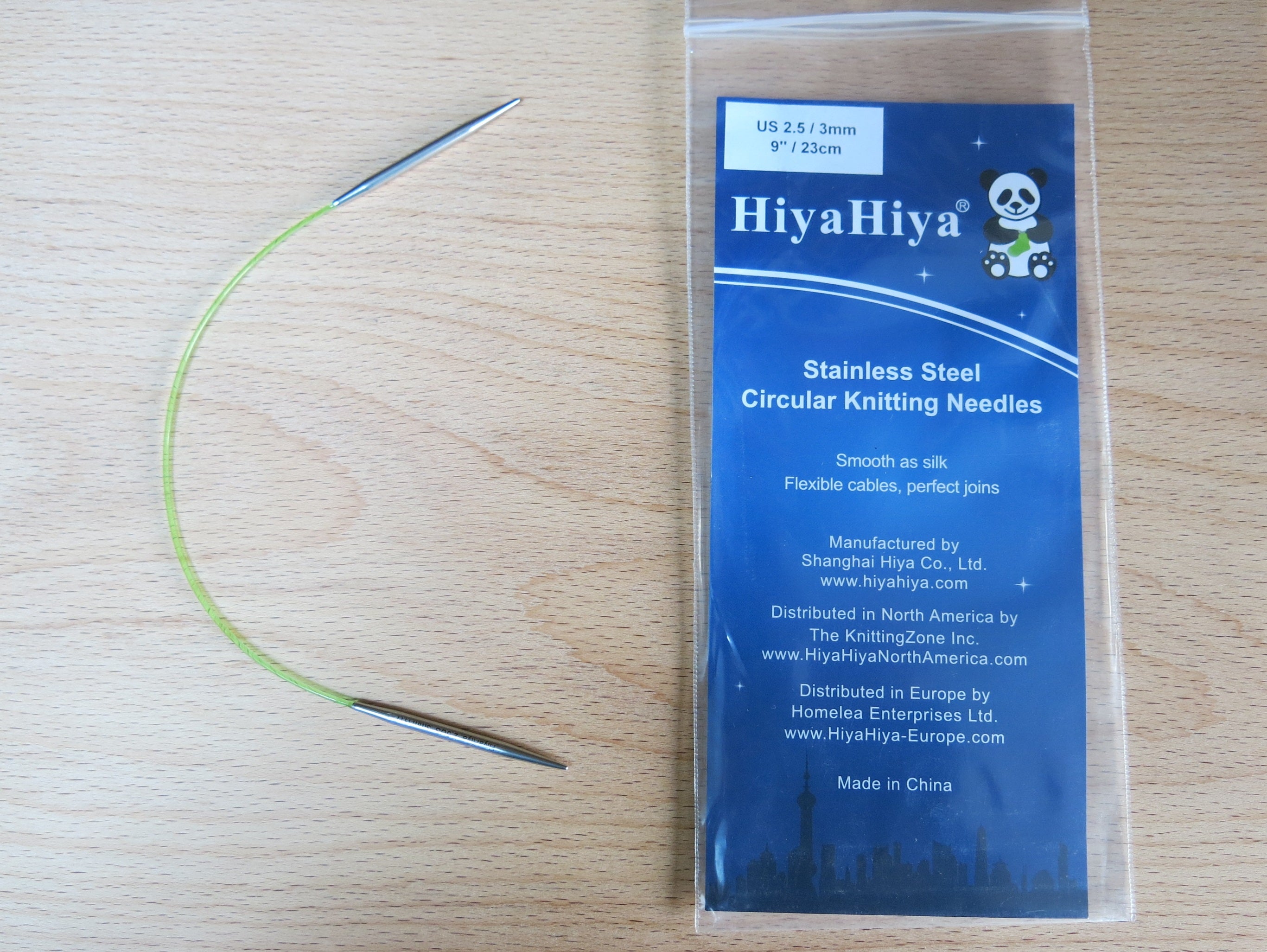 HiyaHiya 9" Stainless Steel Short Tip Circular Knitting Needle