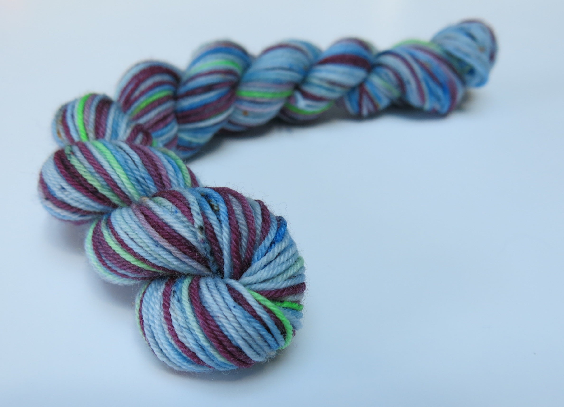 hand dyed superwash merino sock yarn mini skein