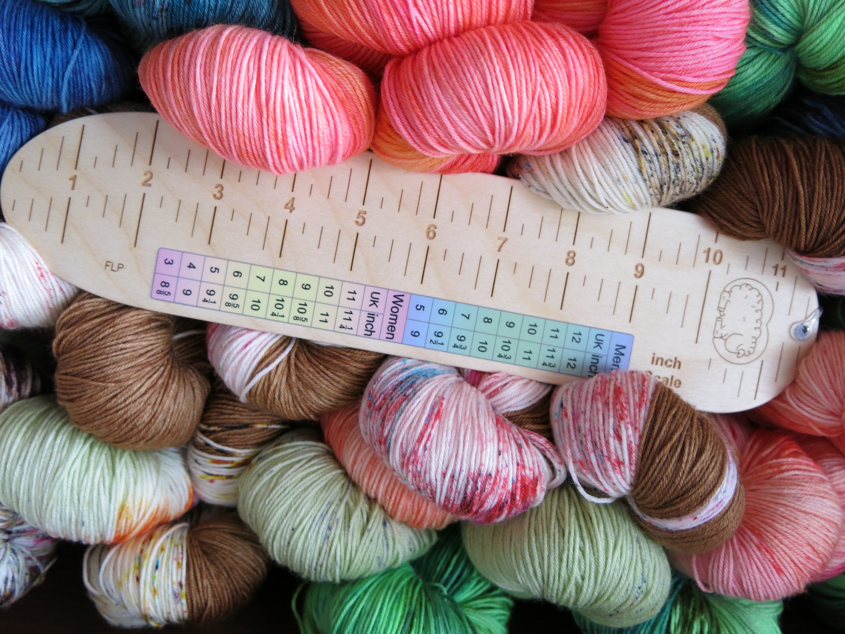 Sockers Rule UK made birch wood sock measuring ruler for knitting