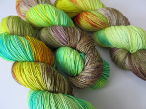 hand dyed merino and nylon sock yarn for shawls