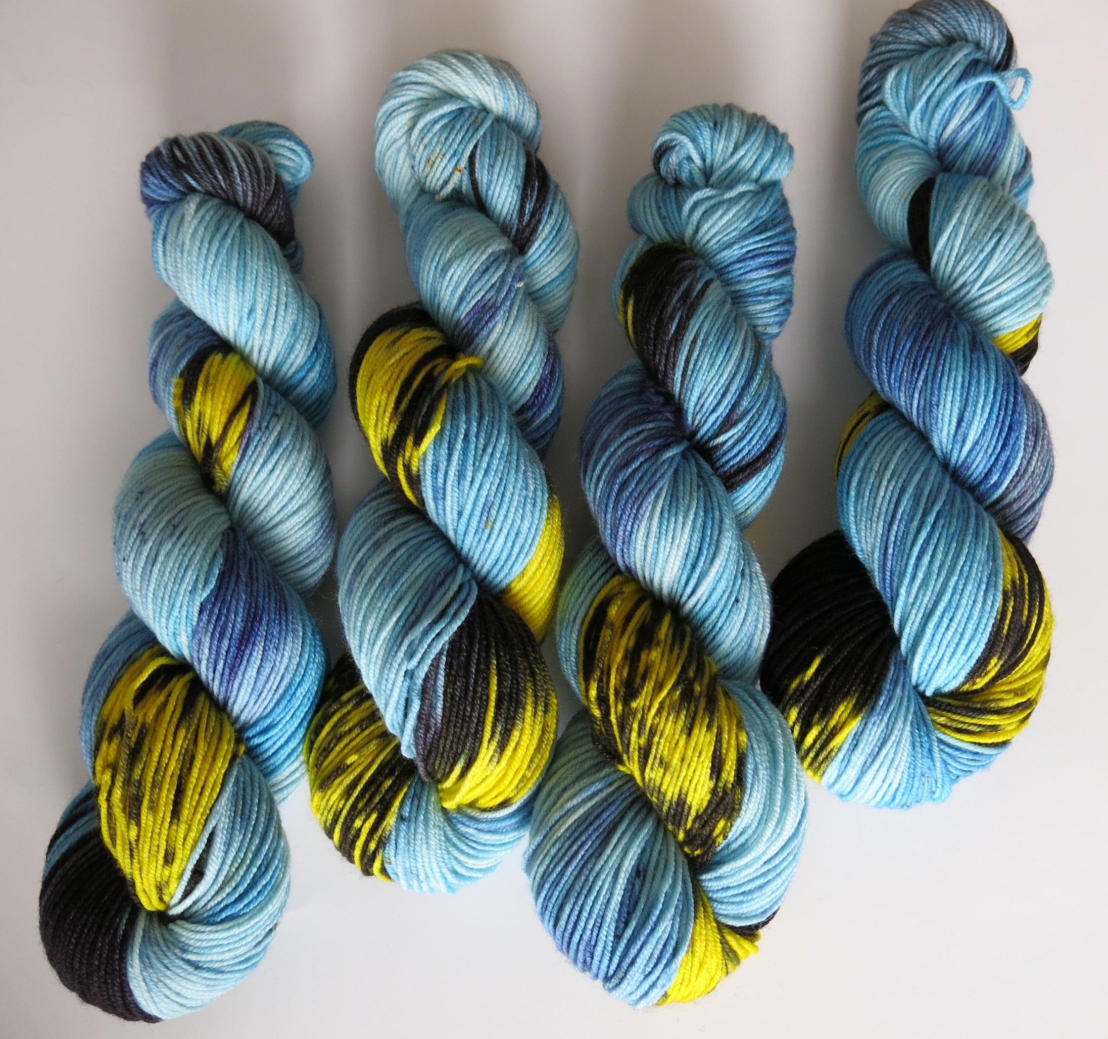 hand dyed dk yarn skeins for knitting and crochet