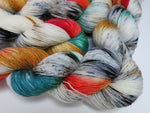indie dyed merino sock yarn inspired by dia de los muertos