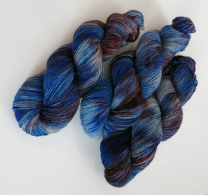 single batch purple and blue sock yarn for shawl knitting