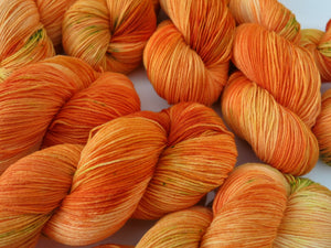 halloween pumpkin orange yarn for sock kntting and crochet