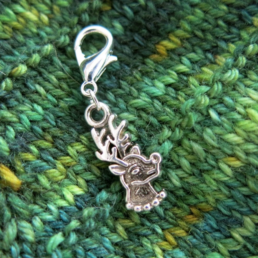 rudolph reindeer stitch marker for christmas knitting and crochet