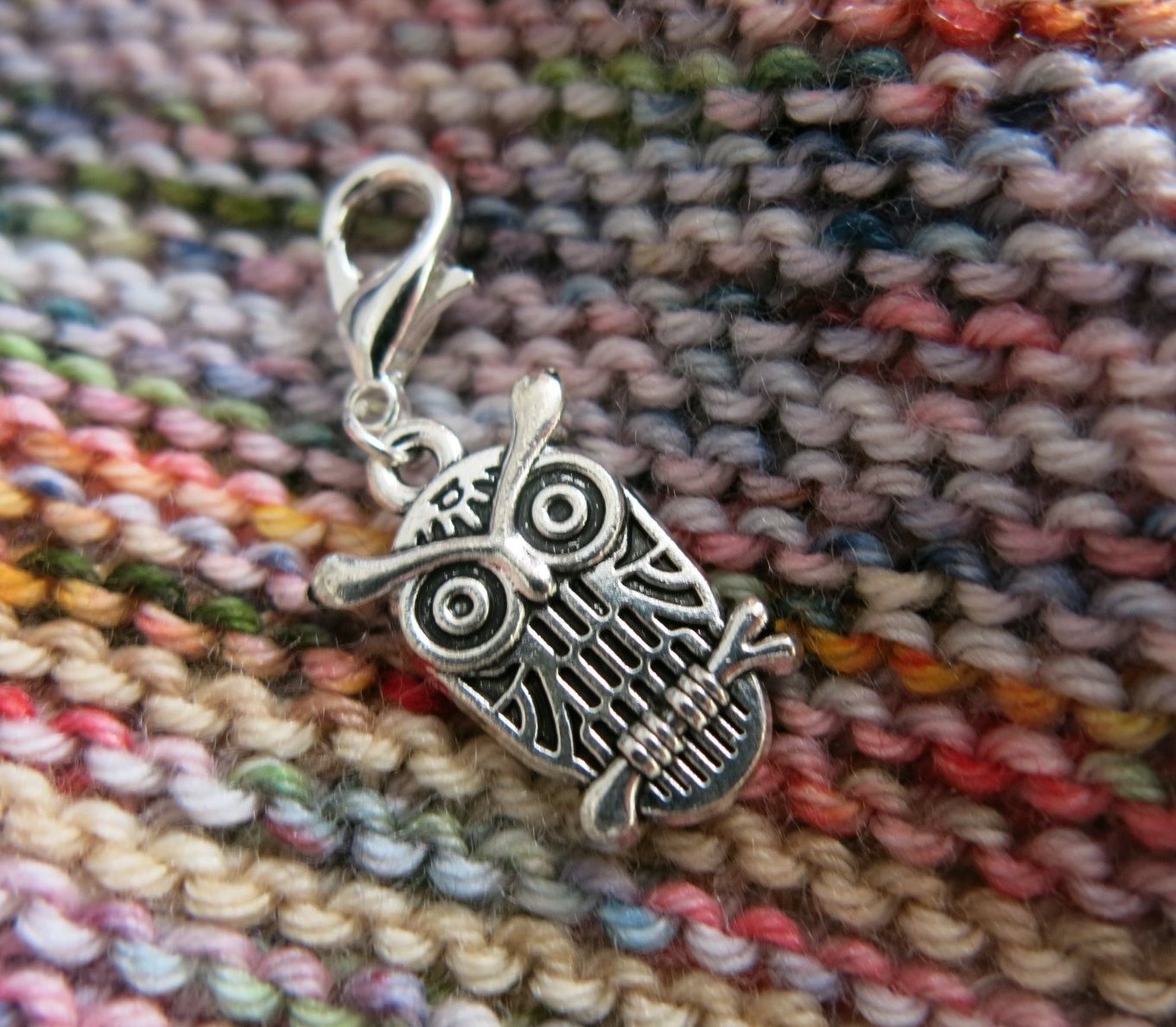 owl charm stitch marker for knitting or crochet