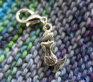 mermaid charm stitch marker for knitting or crochet
