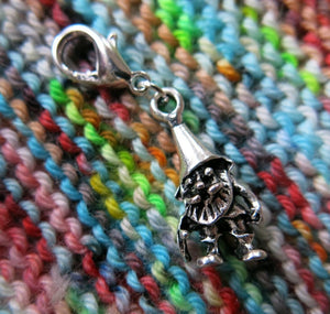 3d gnome charm on a clasp for bags, zippers, crochet and bracelets