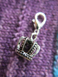 3d crown hanging charm stitch marker on a clasp
