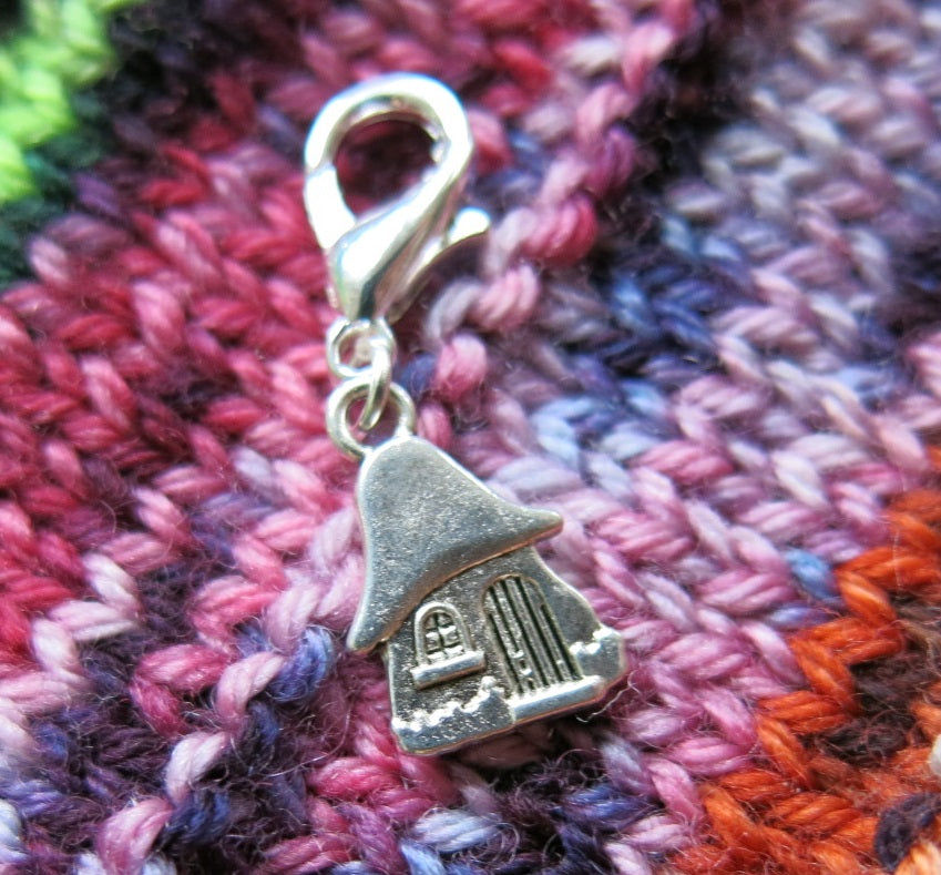 gnome or fairy house charm for bracelets, crochet and zipper pulls