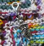 alice in wonderlanf white rabbit charm on a lobster clasp