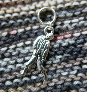 undead zombie charm on a snagless jump ring for knitting