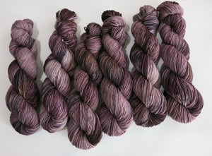 speckled dark brown kettle dyed wool for knitting and crochet