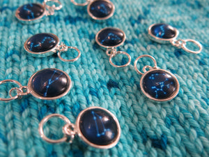 star gazing constellation stitch markers for knitting