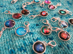 astronomy nebula hanging charms for bracelets, bags, crochet and knitting