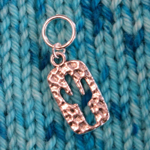 snagless silver jumpring cactus stitch marker for knitting