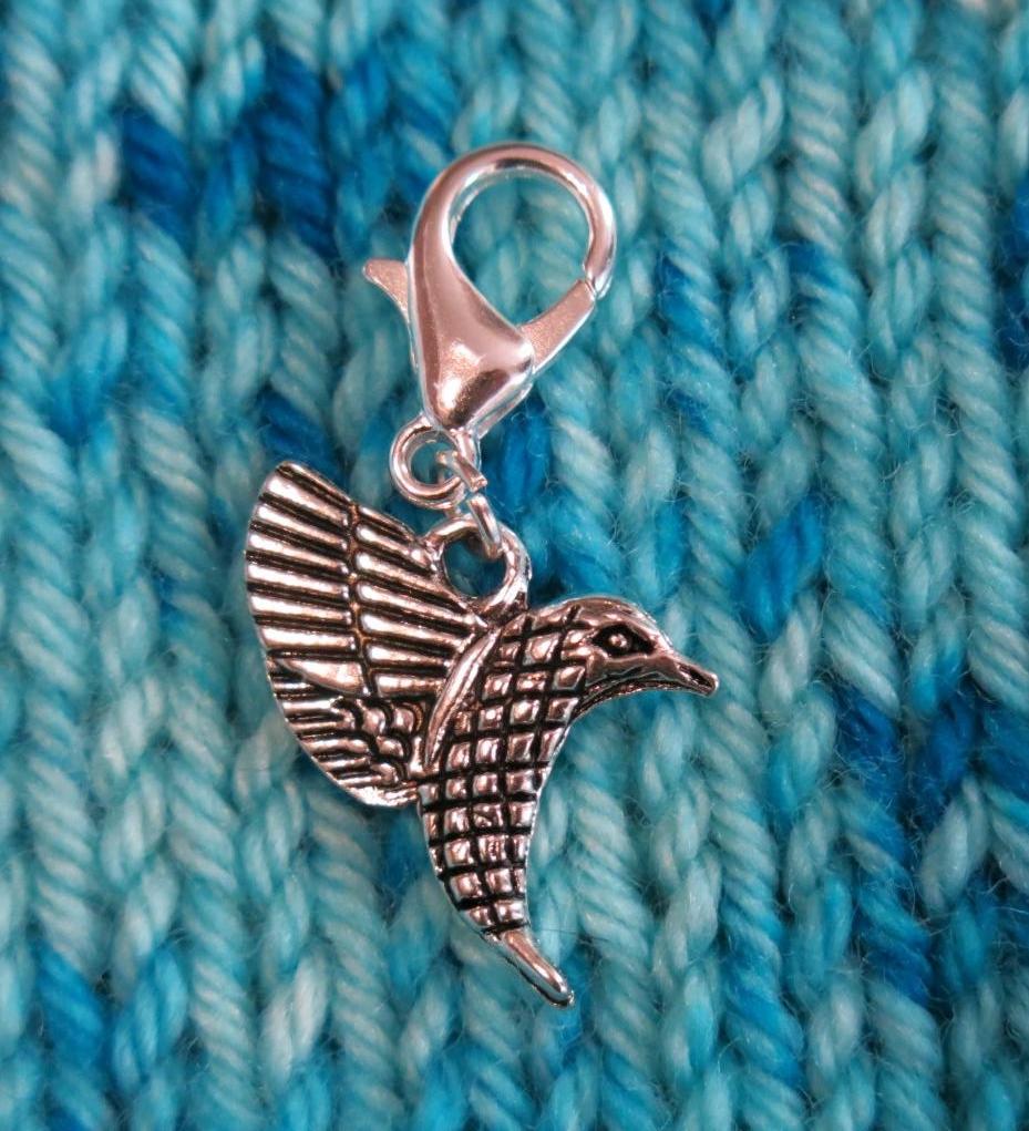 hanging hummingbird charm for crochet, friendship bracelets and bags