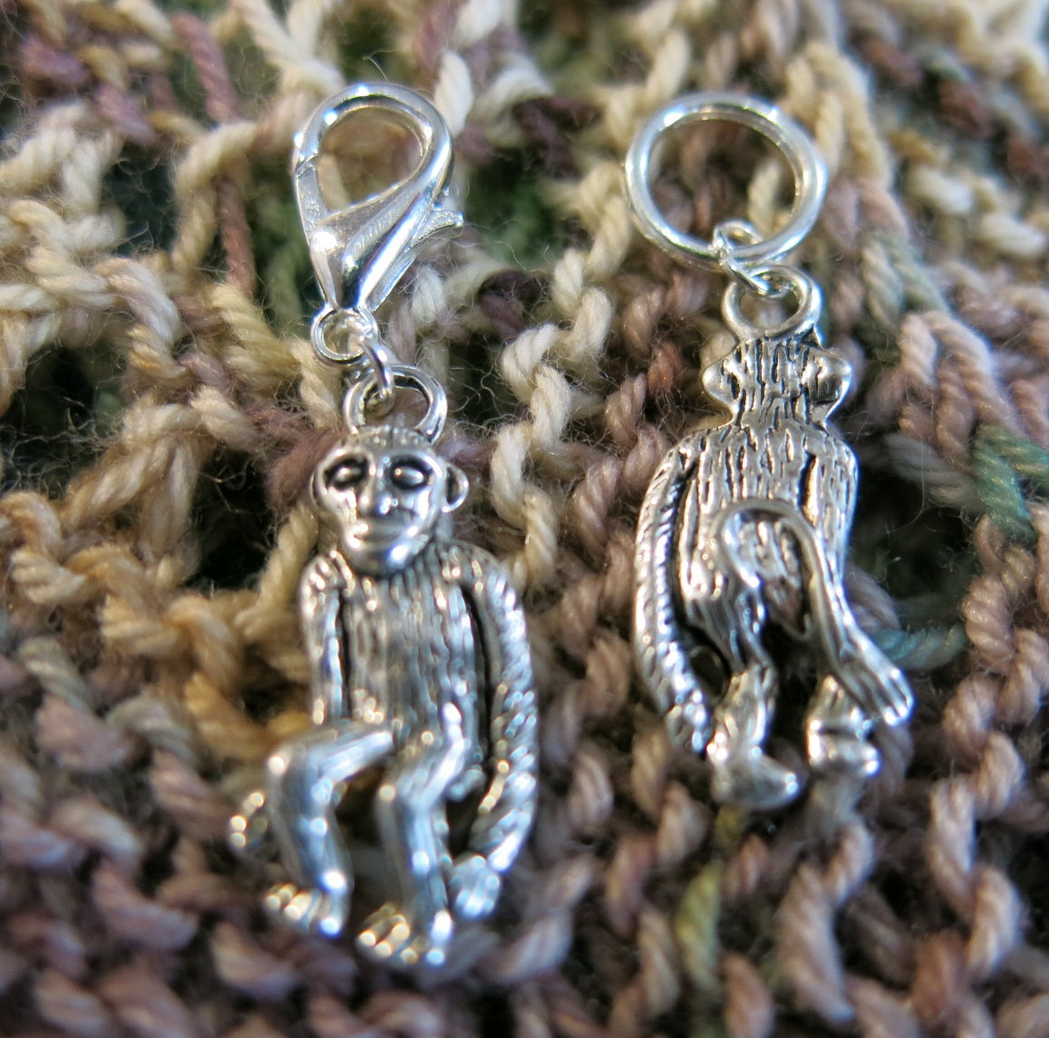 double sided money charm for bracelets, bags and knitting progress