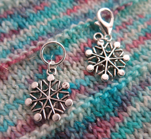 silver coloured snowflake hanging charms for bracelets, bags and zippers