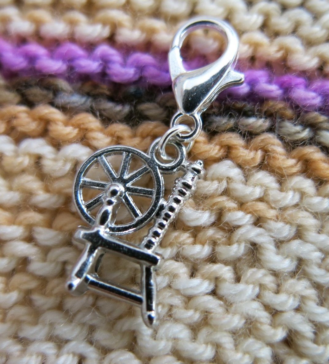 sleeping beauty spinning wheel charm for bracelets and crochet