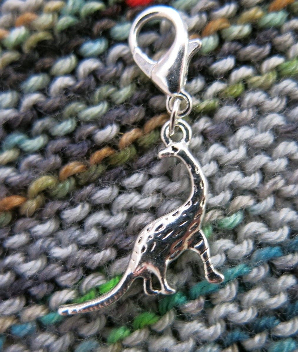 dinosaur hanging charm for bracelets, bags, zippers and crochet