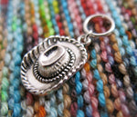 3D silver cowboy hat snagless stitch marker for knitting