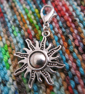 sun charm for bracelets, zippers, crochet and knitting