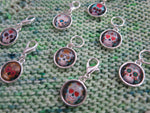 day of the dead cabochon hanging charms for bracelets, knitting and zippers