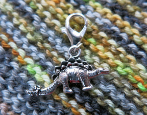 hanging Stegosaurus dinosaue charm for bags, bracelets and zippers