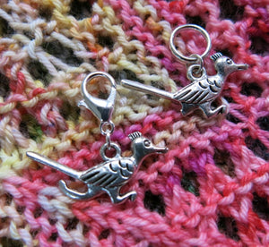 new mecico roadrunner stitch marker charms for knitting and crochet