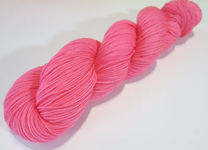 bubble gum pink solid sock yarn for knitting and crochet