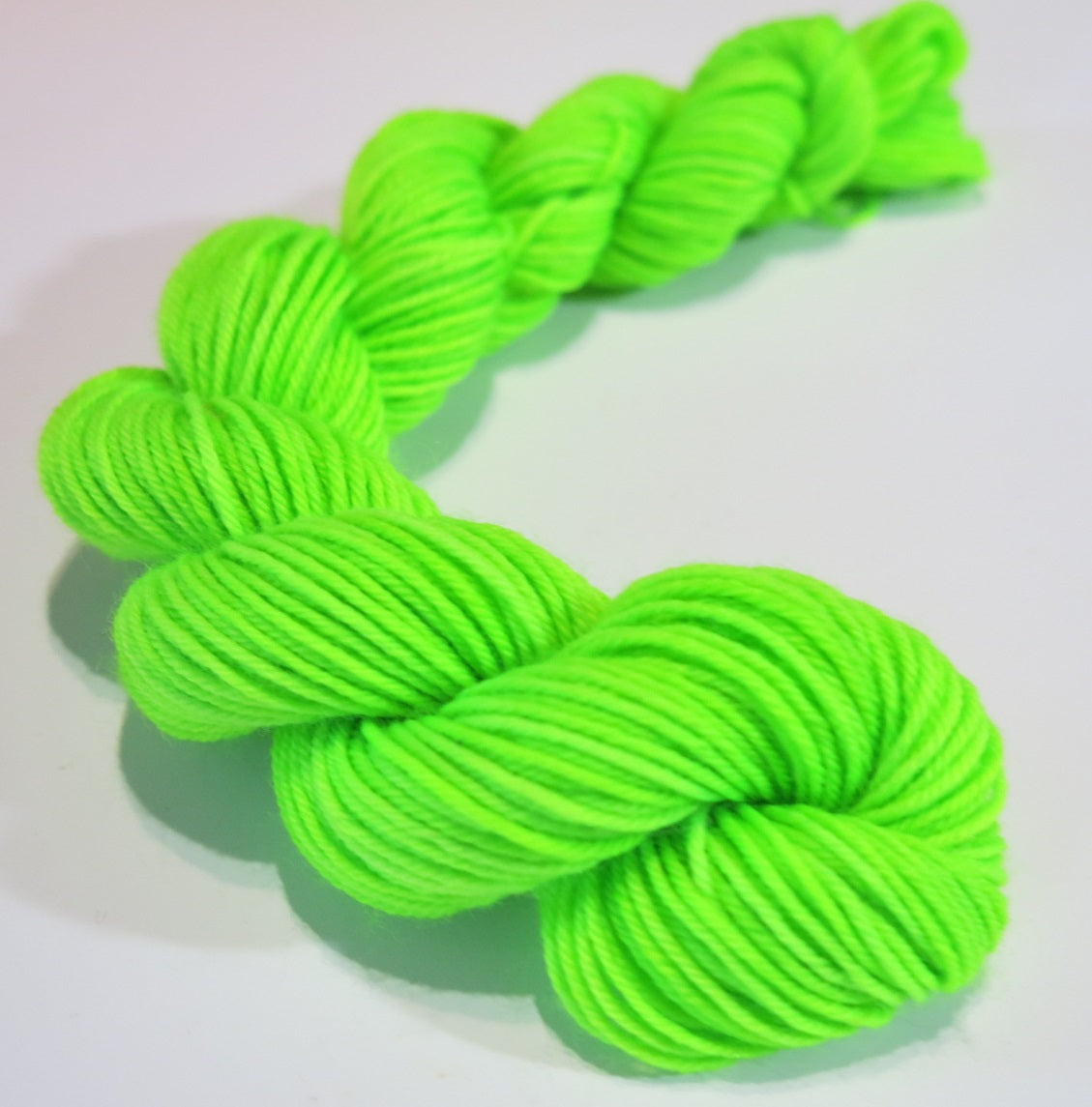 20g mini skein in neon green for sock, shawl and blanket knitting