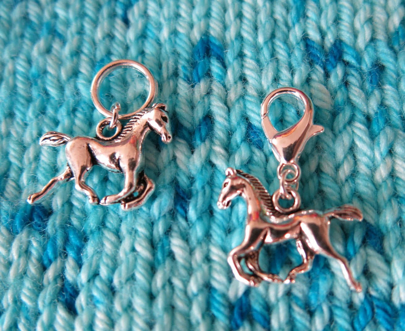 silver alloy horse charms for knitting and crochet