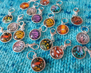 butterfly wing progress keeper stitch markers for knitting and crochet